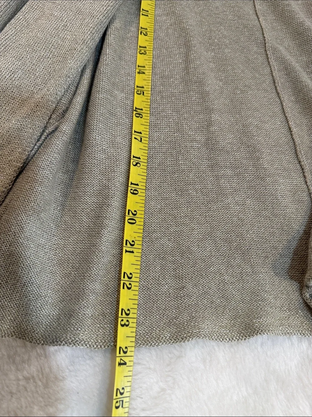 Eileen Fisher Petite Large Linen Blend Open Front Cardigan Oatmeal Lightweight - Picture 8 of 11